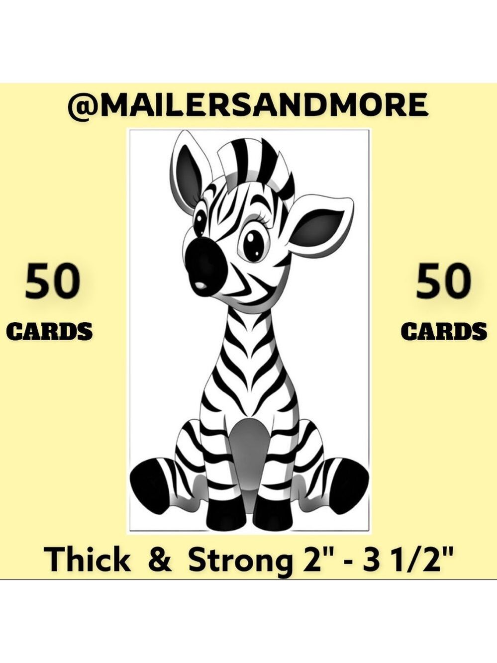 50 Zebra Thank You Cards. PRICE IS FIRM